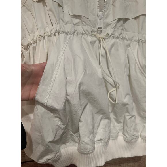 Free People She Fly Jacket Coat White Hood Layered Embroidered Aztec XS Oversize - Picture 7 of 9